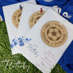 Eat, sleep, rugby, repeat - Oak veneer hanging decoration / tag